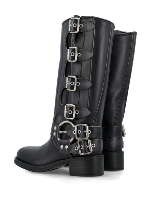 Black calf leather boot Miu Miu | 5W792DF-A0503F33F0002